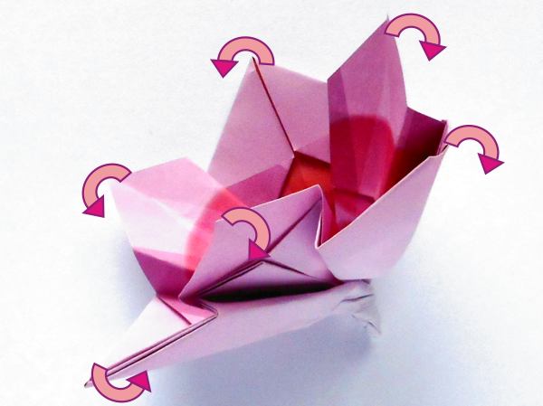 Fold an Origami gladiolus flower
