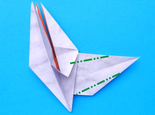 Een Origami gans vouwen