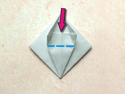 diagrammen voor een origami sprinkhaan
