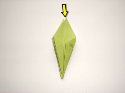 groene origami bloem