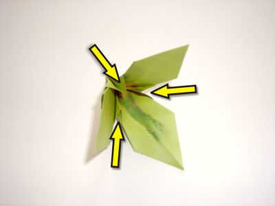 groene origami bloem