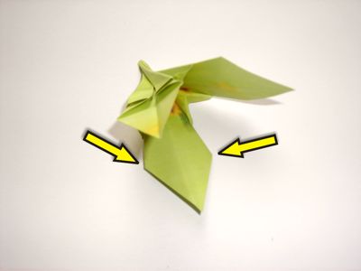 groene origami bloem