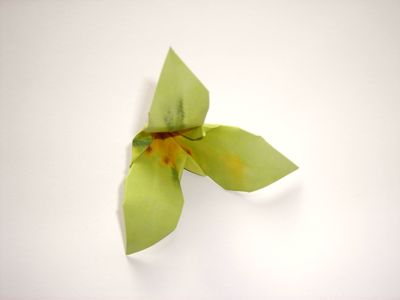 green origami flower