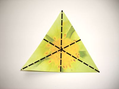 groene origami bloem