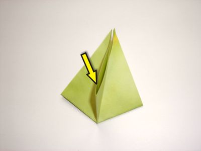 groene origami bloem