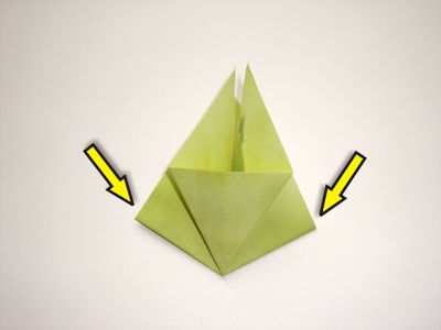 green origami flower