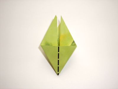 green origami flower