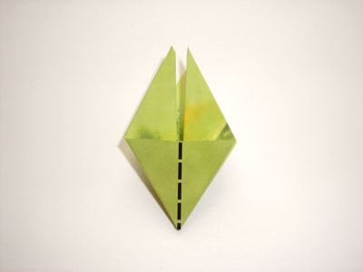 groene origami bloem