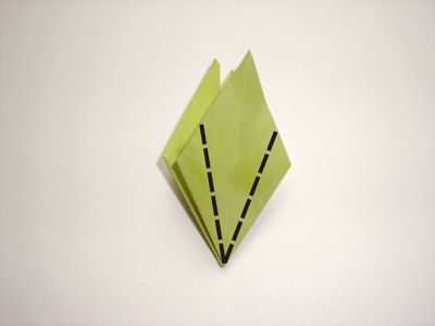 green origami flower
