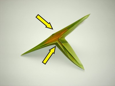 diagrams for a green origami flower