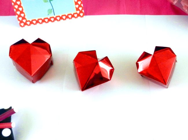 Origami heart shaped boxes