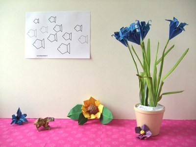 kawaii origami iris arrangement