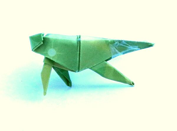 Origami Sprinkhaan van papier