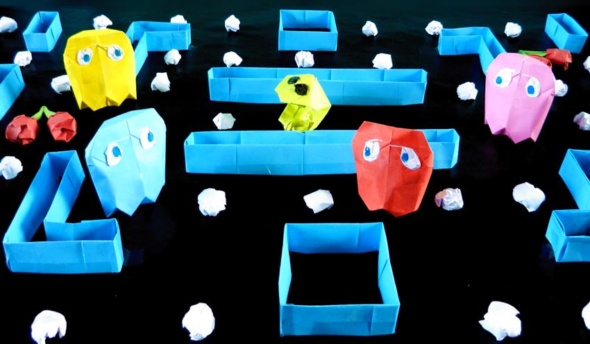 3d paper Pacman game