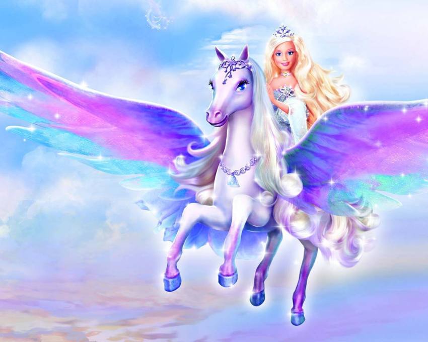 Barbie Princess op een paard met vleugels
