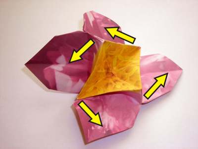 diagrams for a pink origami flower