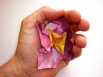 diagrams for a pink origami flower