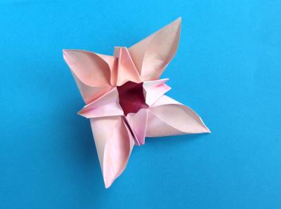 Roze Origami bloem