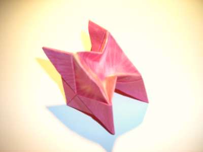 origami diagrammen van een roze bloemetje