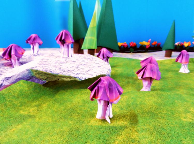 Origami mushrooms
