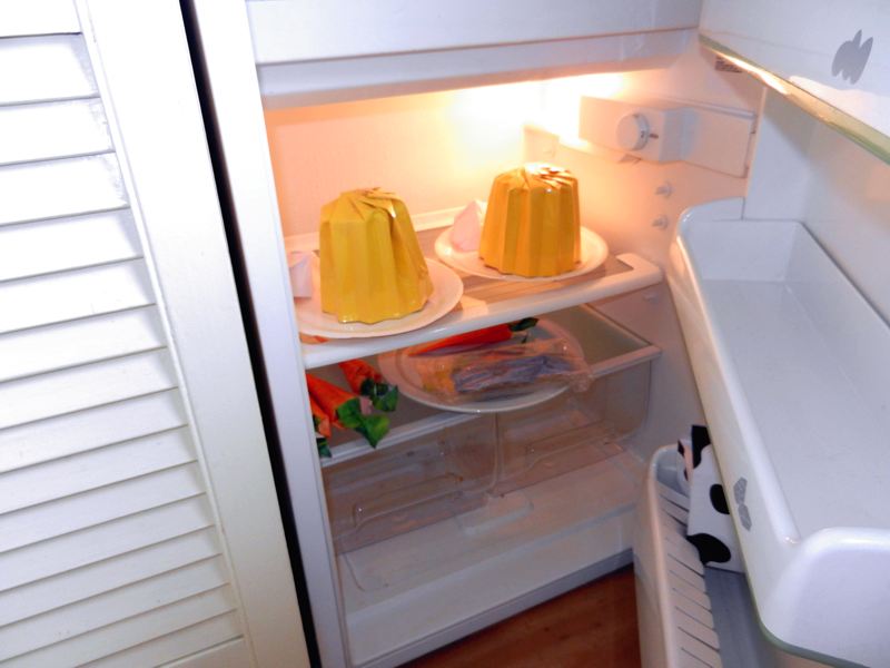 Nep pudding in de koelkast