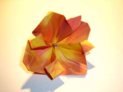 cute and easy to fold red origami flower
