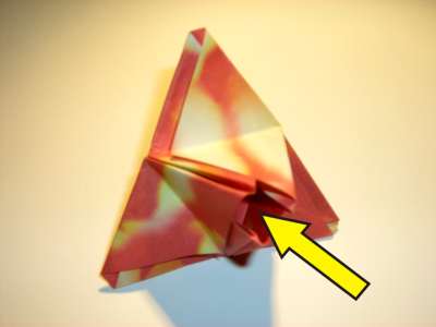 diagrams for a red origami flower