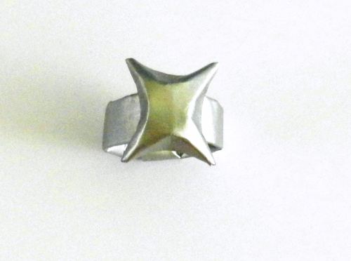 origami zilveren ring met grote ster