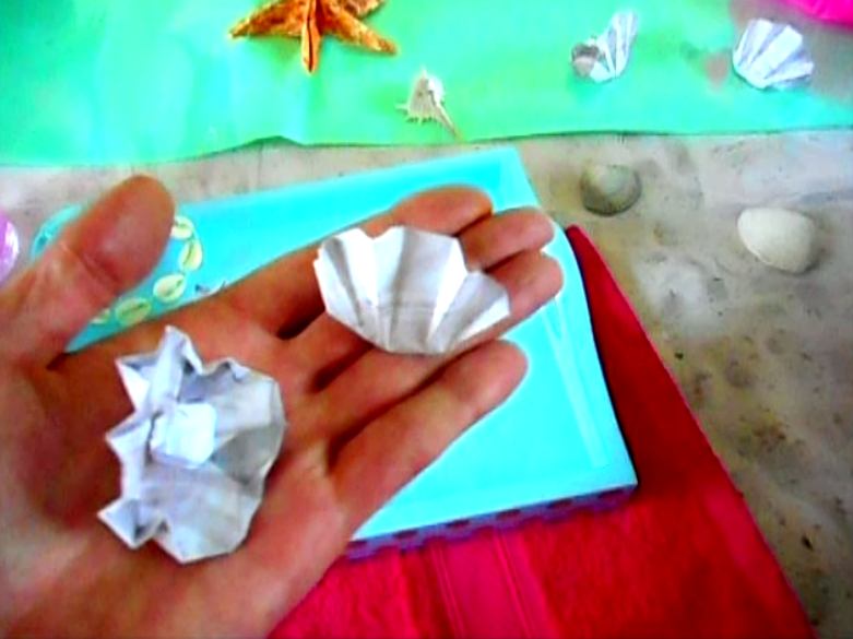 Origami schelpen