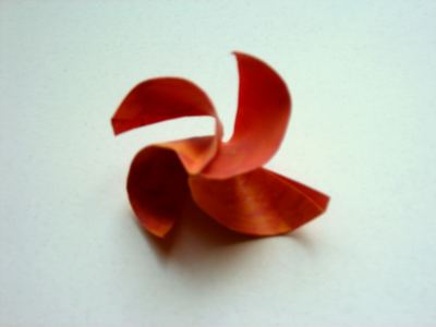 folding a simple origami flower