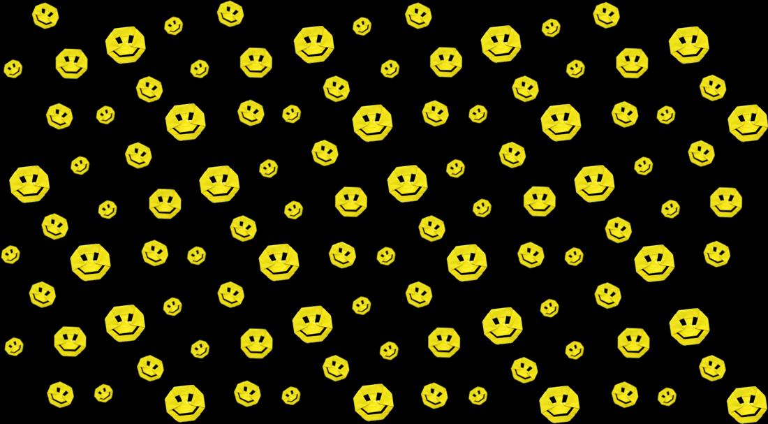 Smiley pattern on a black background