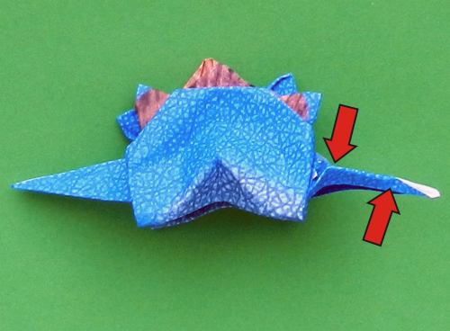 detailed instructions for folding an origami Stegosaurus