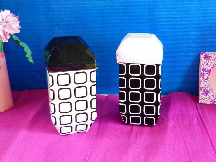 Origami storage pots