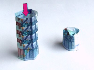 Make an Origami tower of Pisa