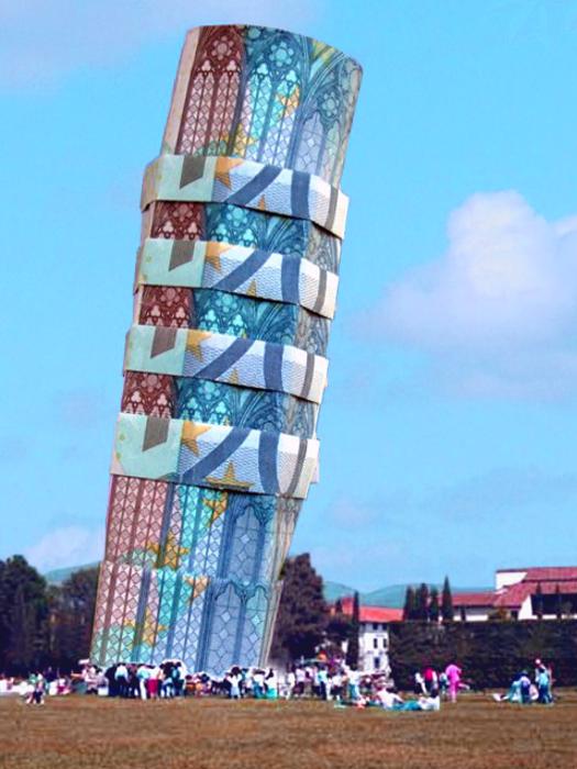 Origami tower of Pisa