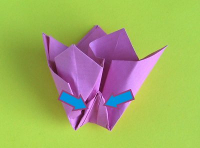 Origami Tulp vouwen