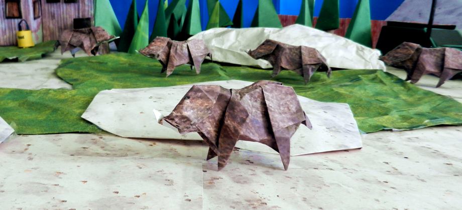 Origami zwijnen