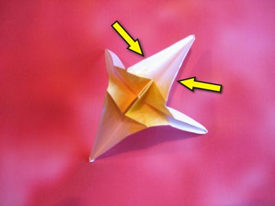 making an origami flower