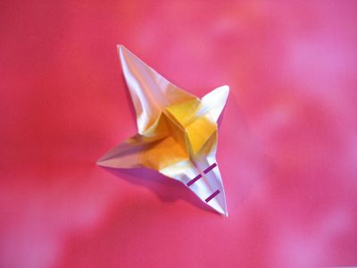 making an origami flower