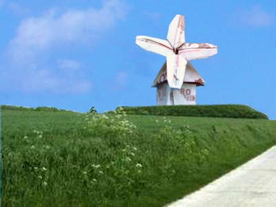 cute euro origami windmill