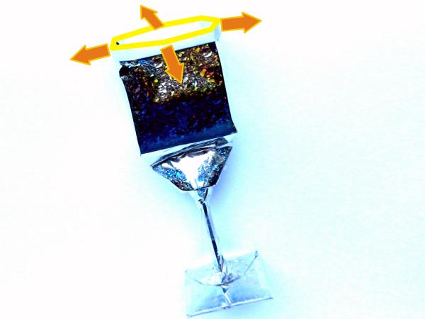 Origami wijnglas maken