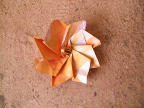 origami bloem van papier met 8 blaadjes