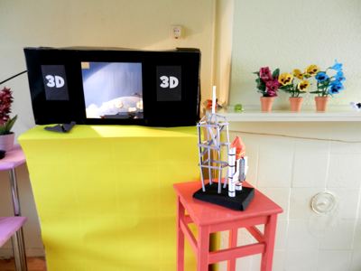 mechanical 3d tv made of technic lego pieces