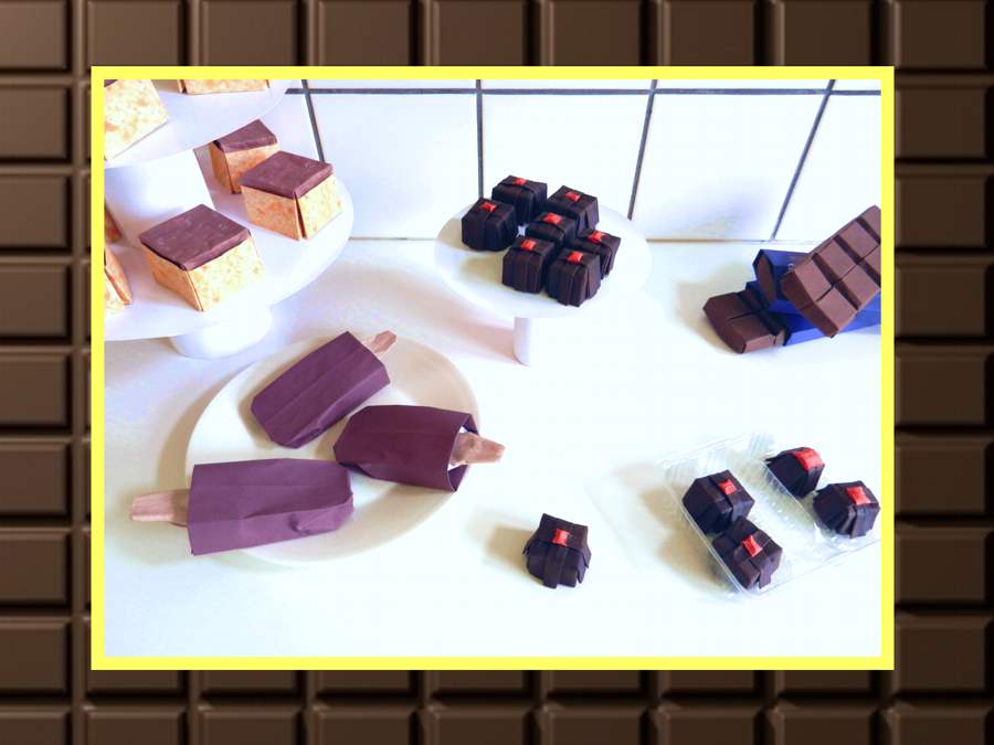 Origami chocolate food