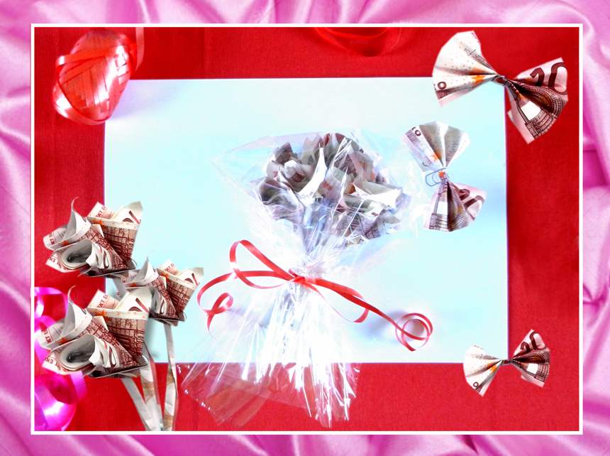 Money Origami bridal flowers