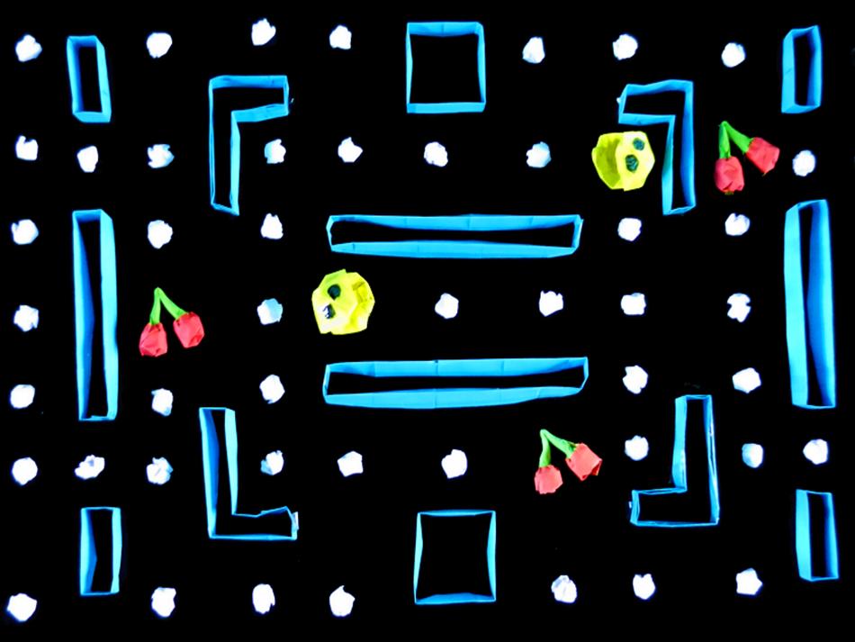 Pacman spel van papier