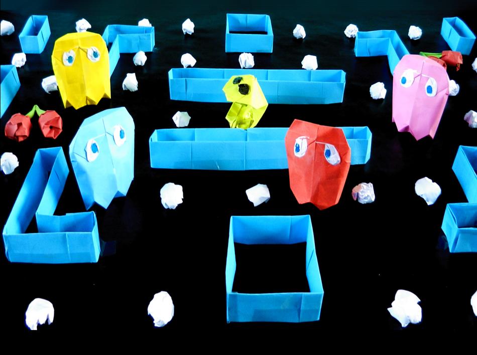 Origami Pacman Game