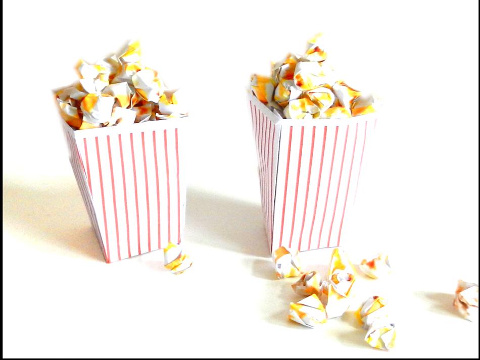 Popcorn in bekers van papier