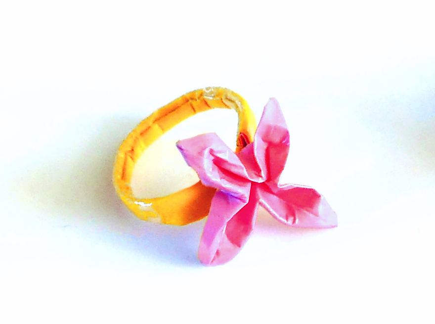 Origami bloem ring
