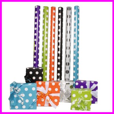 polka dot wrapping papers in various colors